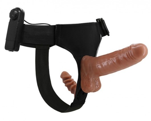 Страпон с вагинальной пробкой и вибрацией Ultra Passionate Harness - 16 см. - Baile - купить с доставкой в Волгограде