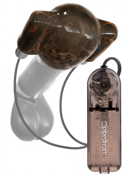 Дымчатый вибростимулятор головки пениса Dual Vibrating Head Teaser - Pipedream - в Волгограде купить с доставкой