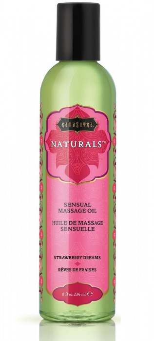 Массажное масло Naturals Strawberry Dreams с ароматом клубники - 236 мл. - Kama Sutra - купить с доставкой в Волгограде