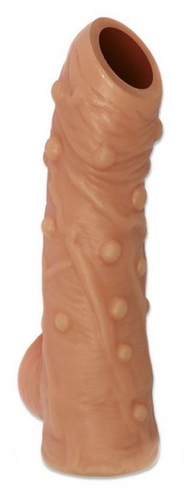 Телесная насадка с пупырышками и открытой головкой Nude Sleeve L - 14 см. - KOKOS - в Волгограде купить с доставкой