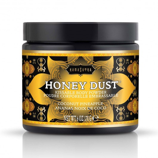 Пудра для тела Honey Dust Body Powder с ароматом кокоса и ананаса - 170 гр. - Kama Sutra - купить с доставкой в Волгограде
