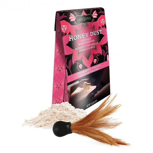 Пудра для тела Honey Dust Body Powder с ароматом клубники - 28 гр. - Kama Sutra - купить с доставкой в Волгограде