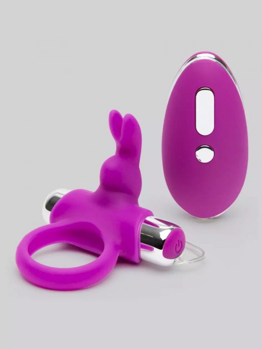 Лиловое виброкольцо с пультом ДУ Remote Control Cock Ring - Happy Rabbit - в Волгограде купить с доставкой