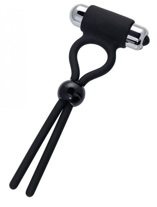 Черное эрекционное лассо Ect с виброэлементом - A-toys - в Волгограде купить с доставкой