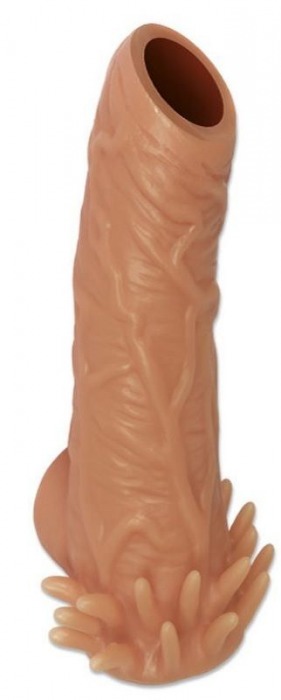 Телесная насадка с усиками и открытой головкой Nude Sleeve S - 10 см. - KOKOS - в Волгограде купить с доставкой