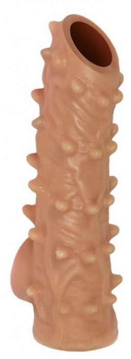 Телесная насадка с шипами и открытой головкой Nude Sleeve S - 10 см. - KOKOS - в Волгограде купить с доставкой