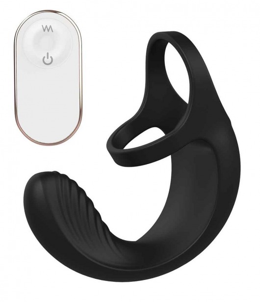 Черный анальный стимулятор с эрекционными кольцами Remote Couple Teaser - Dream Toys - в Волгограде купить с доставкой