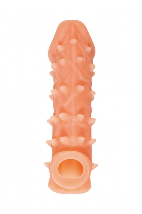 Телесная закрытая насадка с пупырышками Cock Sleeve Size M - 15,6 см. - KOKOS - в Волгограде купить с доставкой