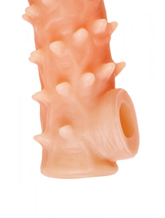 Телесная закрытая насадка с пупырышками Cock Sleeve Size L - 17,6 см. - KOKOS - в Волгограде купить с доставкой