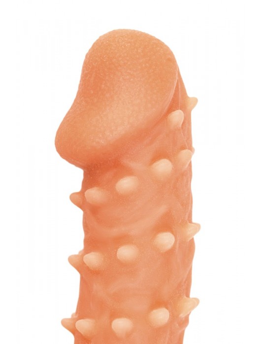 Телесная закрытая насадка с пупырышками Cock Sleeve Size L - 17,6 см. - KOKOS - в Волгограде купить с доставкой