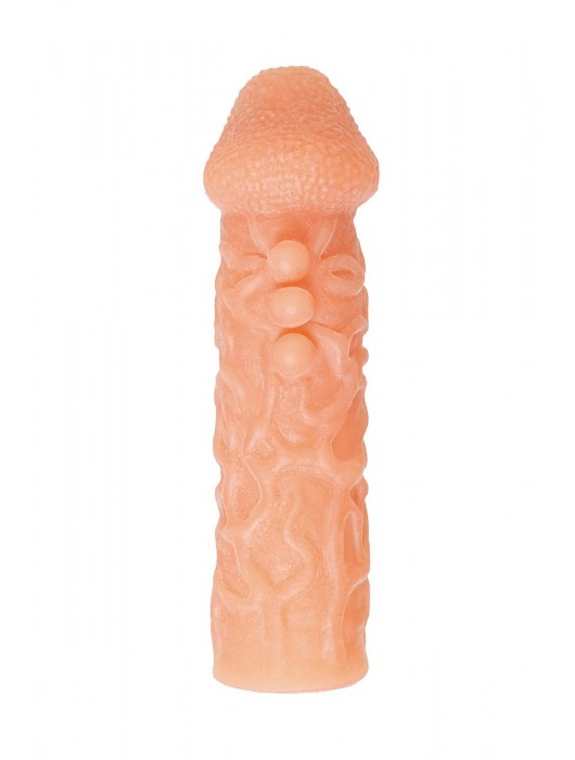 Телесная закрытая насадка с шершавой головкой Cock Sleeve Size S - 13,8 см. - KOKOS - в Волгограде купить с доставкой