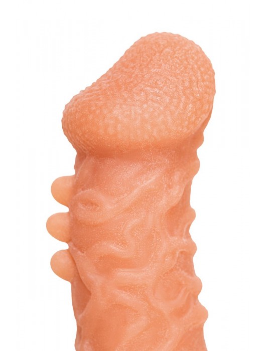 Телесная закрытая насадка с шершавой головкой Cock Sleeve Size S - 13,8 см. - KOKOS - в Волгограде купить с доставкой