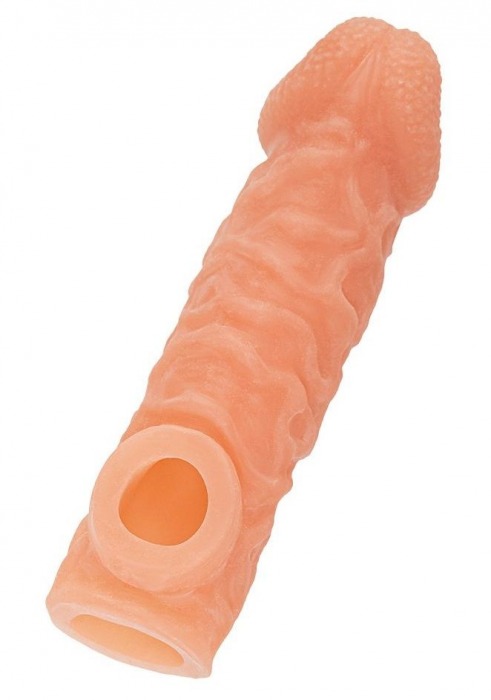 Телесная закрытая насадка с шершавой головкой Cock Sleeve Size M - 15,6 см. - KOKOS - в Волгограде купить с доставкой