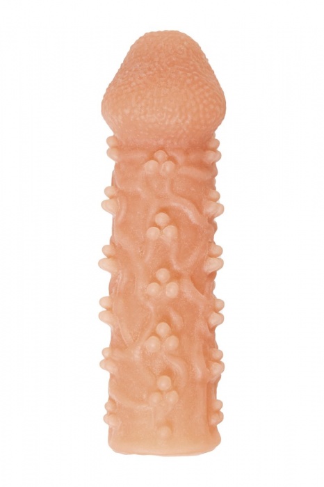 Телесная закрытая насадка с пучками шишечек Cock Sleeve Size M - 15,6 см. - KOKOS - в Волгограде купить с доставкой