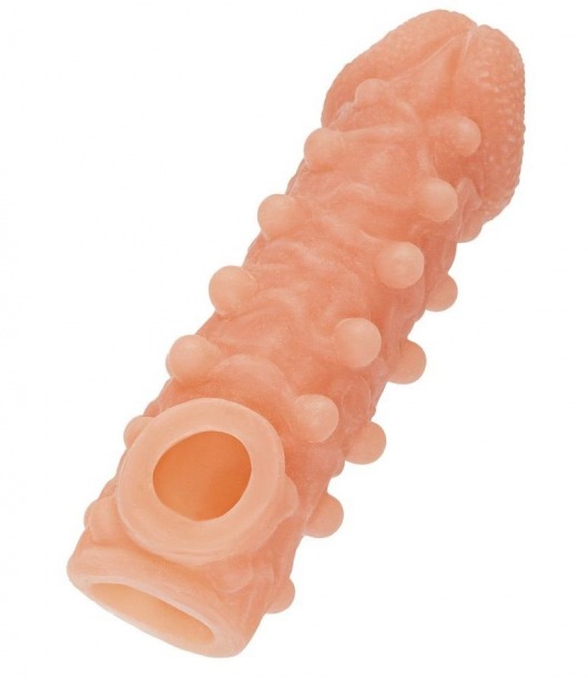 Телесная закрытая насадка с шариками Cock Sleeve Size L - 17,6 см. - KOKOS - в Волгограде купить с доставкой
