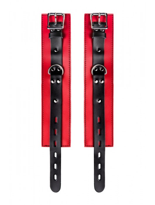 Красно-черные оковы на ноги из кожи - ToyFa - купить с доставкой в Волгограде