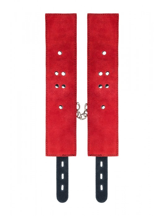 Красно-черные оковы на ноги из кожи - ToyFa - купить с доставкой в Волгограде