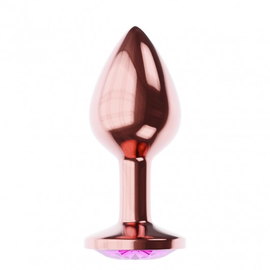 Пробка цвета розового золота с лиловым кристаллом Diamond Quartz Shine L - 8,3 см. - Lola Games - купить с доставкой в Волгограде