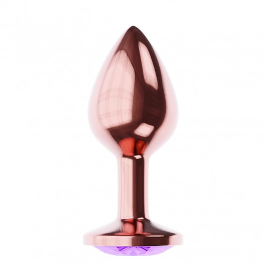 Пробка цвета розового золота с фиолетовым кристаллом Diamond Amethyst Shine L - 8,3 см. - Lola Games - купить с доставкой в Волгограде