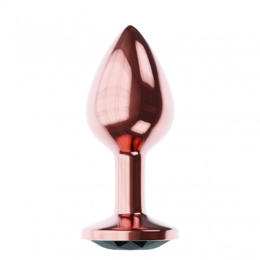 Пробка цвета розового золота с черным кристаллом Diamond Jet Shine L - 8,3 см. - Lola Games - купить с доставкой в Волгограде