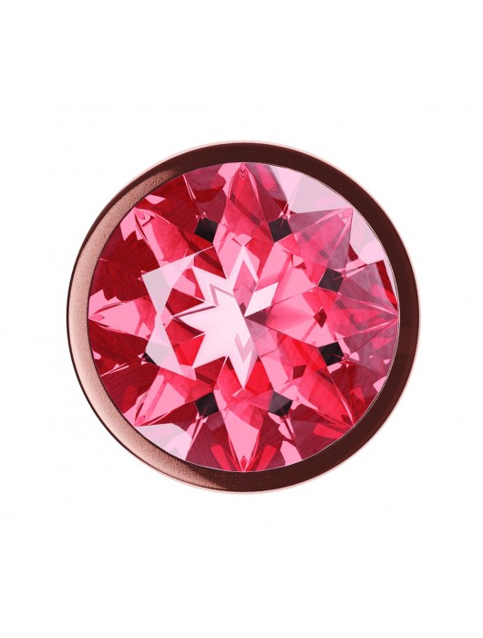Пробка цвета розового золота с малиновым кристаллом Diamond Ruby Shine L - 8,3 см. - Lola Games - купить с доставкой в Волгограде
