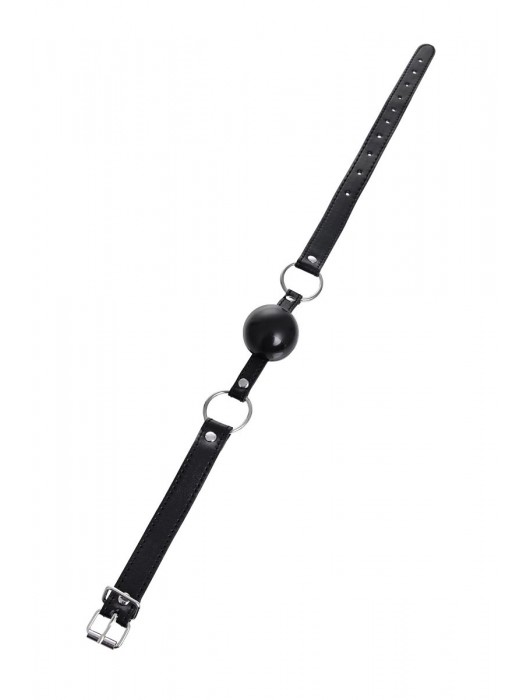Черный кляп-шар на кожаных ремешках Anonymo - ToyFa - купить с доставкой в Волгограде