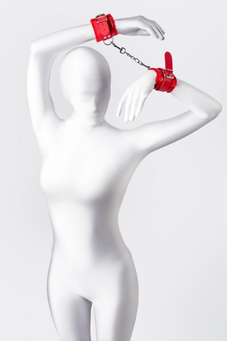 Красные наручники Anonymo из искусственной кожи - ToyFa - купить с доставкой в Волгограде