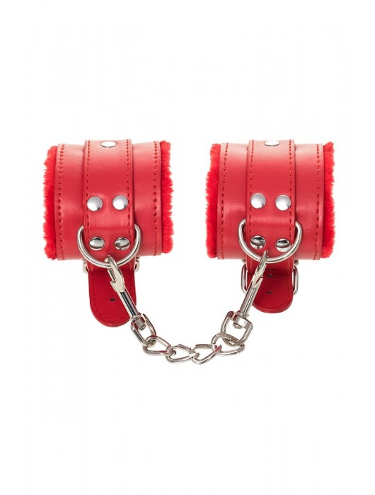 Красные наручники Anonymo из искусственной кожи - ToyFa - купить с доставкой в Волгограде