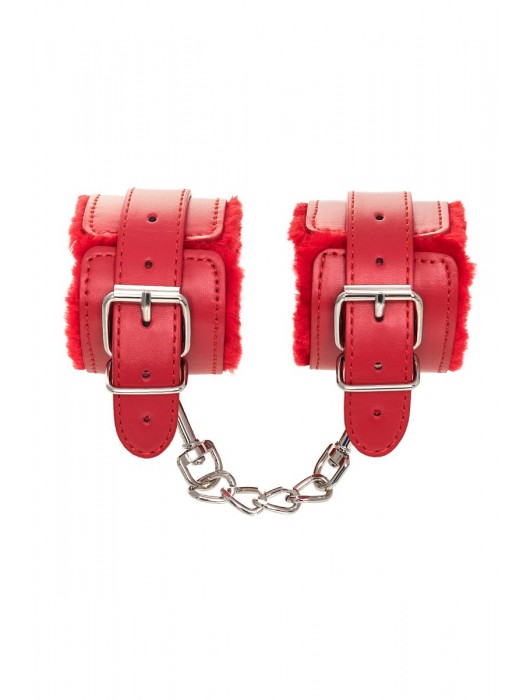 Красные наручники Anonymo из искусственной кожи - ToyFa - купить с доставкой в Волгограде