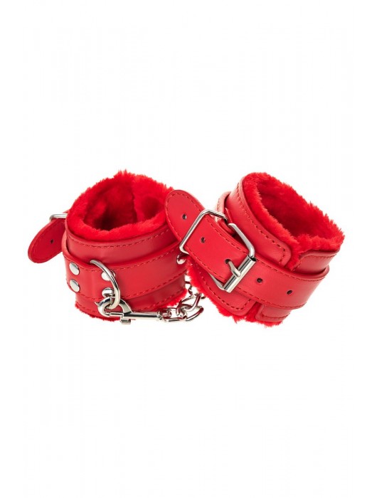 Красные наручники Anonymo из искусственной кожи - ToyFa - купить с доставкой в Волгограде