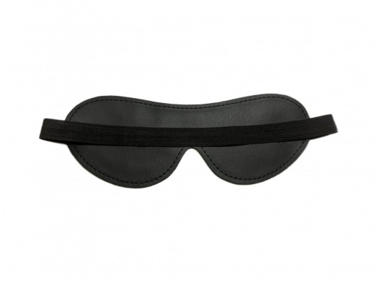 Черная лаковая маска на глаза из эко-кожи - БДСМ Арсенал - купить с доставкой в Волгограде