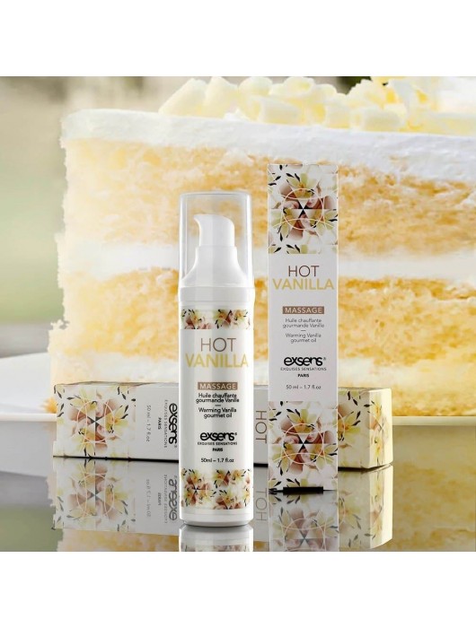 Разогревающее массажное масло с ароматом ванили Gourmet Hot Vanilla - 50 мл. - Exsens - купить с доставкой в Волгограде