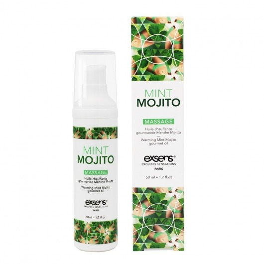 Разогревающее массажное масло с ароматом мохито Gourmet Mint Mojito - 50 мл. - Exsens - купить с доставкой в Волгограде