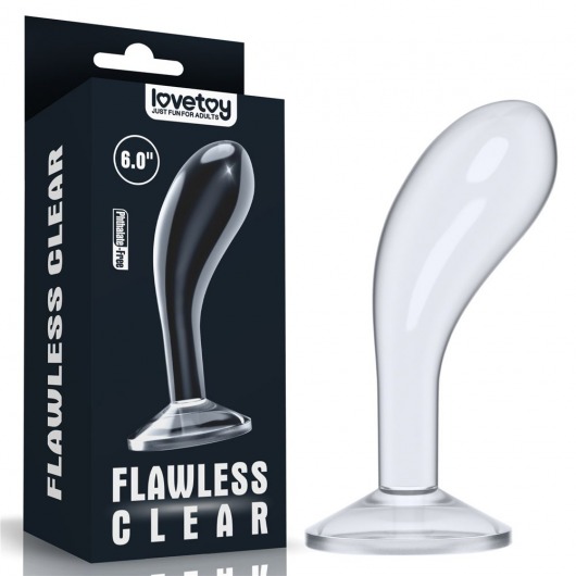 Прозрачный стимулятор простаты Flawless Clear Prostate Plug - 15 см. - Lovetoy - в Волгограде купить с доставкой