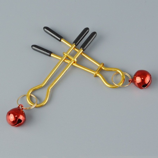 Золотистые зажимы с колокольчиками Gold - Sitabella - купить с доставкой в Волгограде