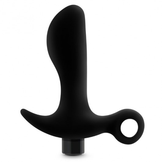 Черный анальный вибратор Silicone Vibrating Prostate Massager 01 - 10,8 см. - Blush Novelties - в Волгограде купить с доставкой