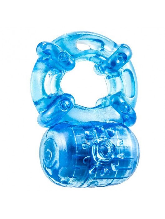 Голубое эрекционное виброкольцо Reusable 5 Function Cock Ring - Blush Novelties - в Волгограде купить с доставкой