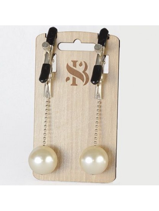 Зажимы на соски с бусинами под жемчуг Pearl - Sitabella - купить с доставкой в Волгограде