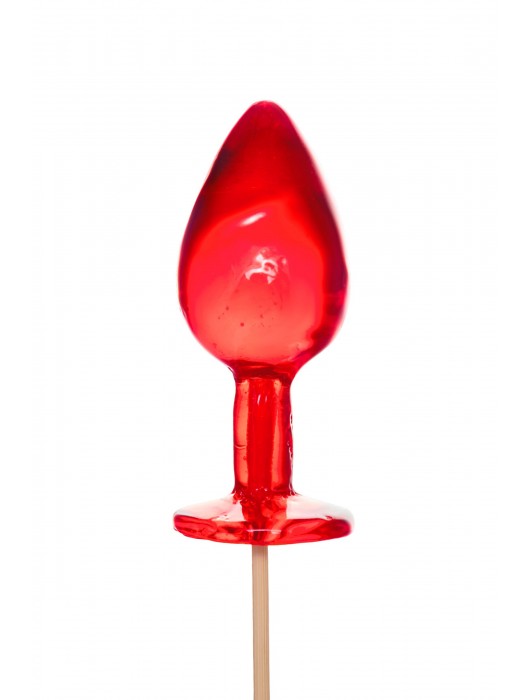 Красный леденец в форме малой анальной пробки со вкусом виски - Sosuчki - купить с доставкой в Волгограде