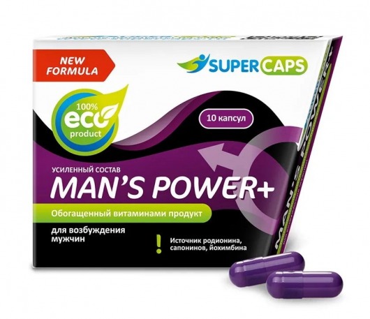 Возбуждающее средство для мужчин Mans Power plus - 10 капсул (0,35 гр.) +1 в подарок - SuperCaps - купить с доставкой в Волгограде