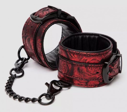 Красно-черные наручники Reversible Faux Leather Wrist Cuffs - Fifty Shades of Grey - купить с доставкой в Волгограде