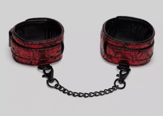 Красно-черные оковы Reversible Faux Leather Ankle Cuffs - Fifty Shades of Grey - купить с доставкой в Волгограде