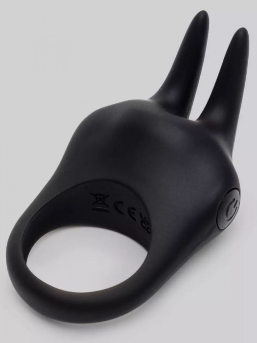 Черное эрекционное виброкольцо Sensation Rechargeable Vibrating Rabbit Love Ring - Fifty Shades of Grey - в Волгограде купить с доставкой