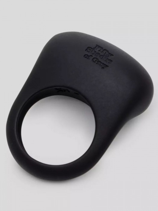 Черное эрекционное виброкольцо Sensation Rechargeable Vibrating Love Ring - Fifty Shades of Grey - в Волгограде купить с доставкой