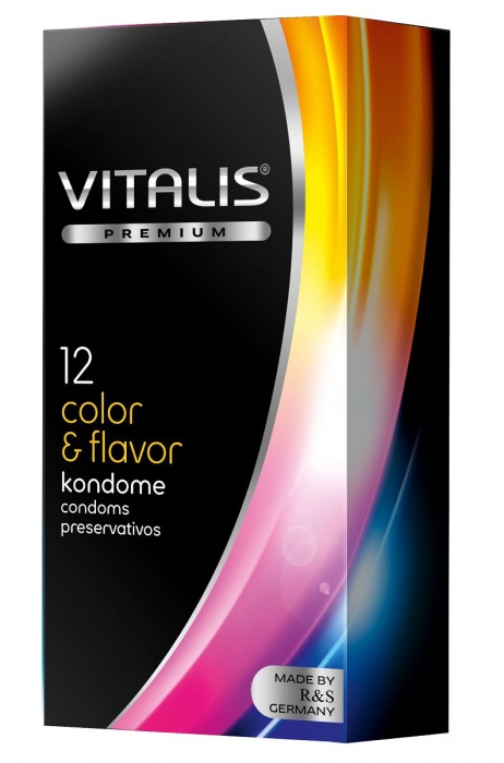Цветные ароматизированные презервативы VITALIS PREMIUM color   flavor - 12 шт. - Vitalis - купить с доставкой в Волгограде