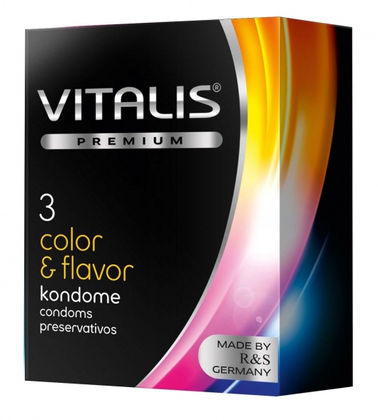 Цветные ароматизированные презервативы VITALIS PREMIUM color   flavor - 3 шт. - Vitalis - купить с доставкой в Волгограде