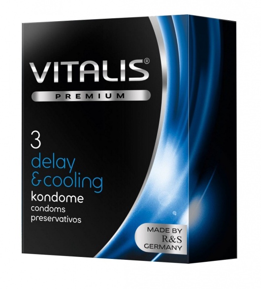 Презервативы VITALIS PREMIUM delay   cooling с охлаждающим эффектом - 3 шт. - Vitalis - купить с доставкой в Волгограде