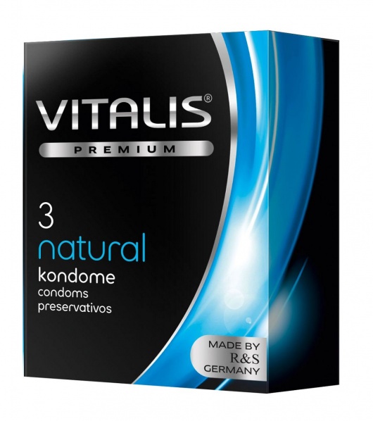 Классические презервативы VITALIS PREMIUM natural - 3 шт. - Vitalis - купить с доставкой в Волгограде