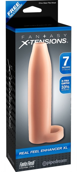 Телесная насадка Real Feel Enhancer XL - 17 см. - Pipedream - в Волгограде купить с доставкой