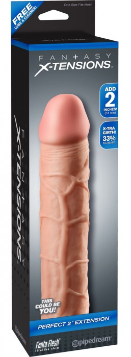 Телесная насадка Fantasy X-tensions Perfect 2  Extension - 20,3 см. - Pipedream - в Волгограде купить с доставкой